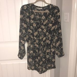 Long sleeve floral romper